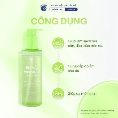 Gel rửa mặt dành cho da dầu mụn, nhạy cảm Actidem Derma Purifying Gel Cleanser 200ml