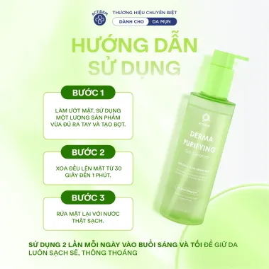Gel rửa mặt dành cho da dầu mụn, nhạy cảm Actidem Derma Purifying Gel Cleanser 200ml