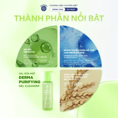 Gel rửa mặt dành cho da dầu mụn, nhạy cảm Actidem Derma Purifying Gel Cleanser 200ml