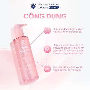 Gel rửa mặt dành cho da khô, nhạy cảm Actidem Derma Sensitive Gel Cleanser 200ml