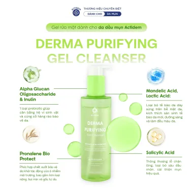 Gel rửa mặt dành cho da dầu mụn, nhạy cảm Actidem Derma Purifying Gel Cleanser 200ml