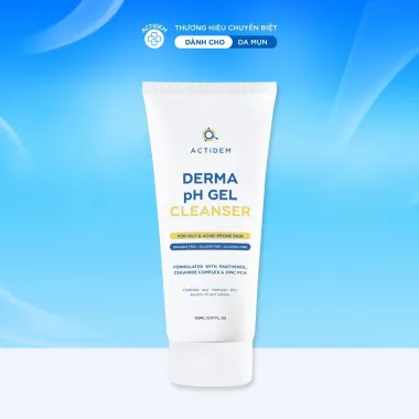 Gel rửa mặt sạch sâu dành cho da dầu mụn Actidem Derma pH Gel Cleanser 150ml
