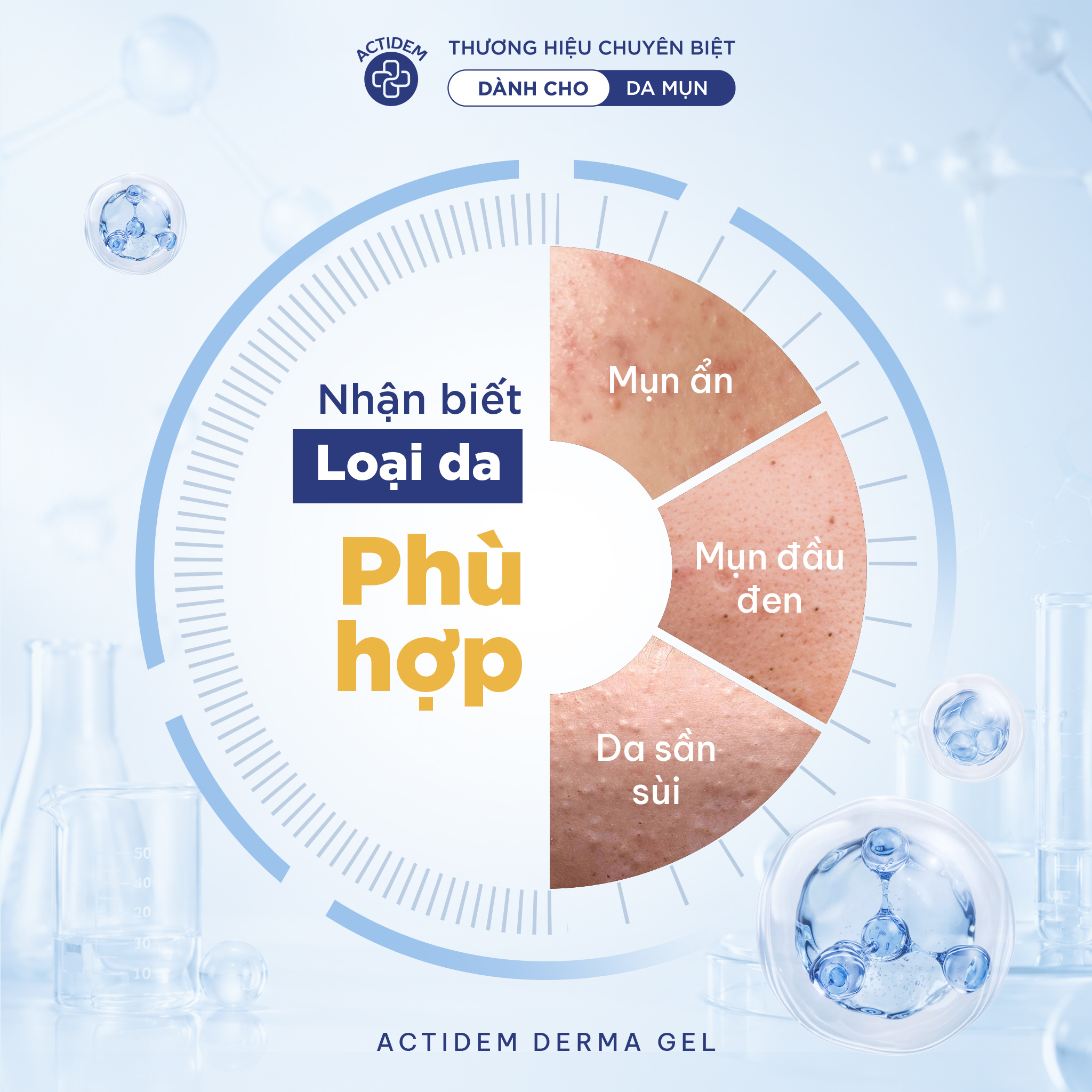 Gel giảm mụn mờ thâm Actidem Derma Extra Gel 18gram