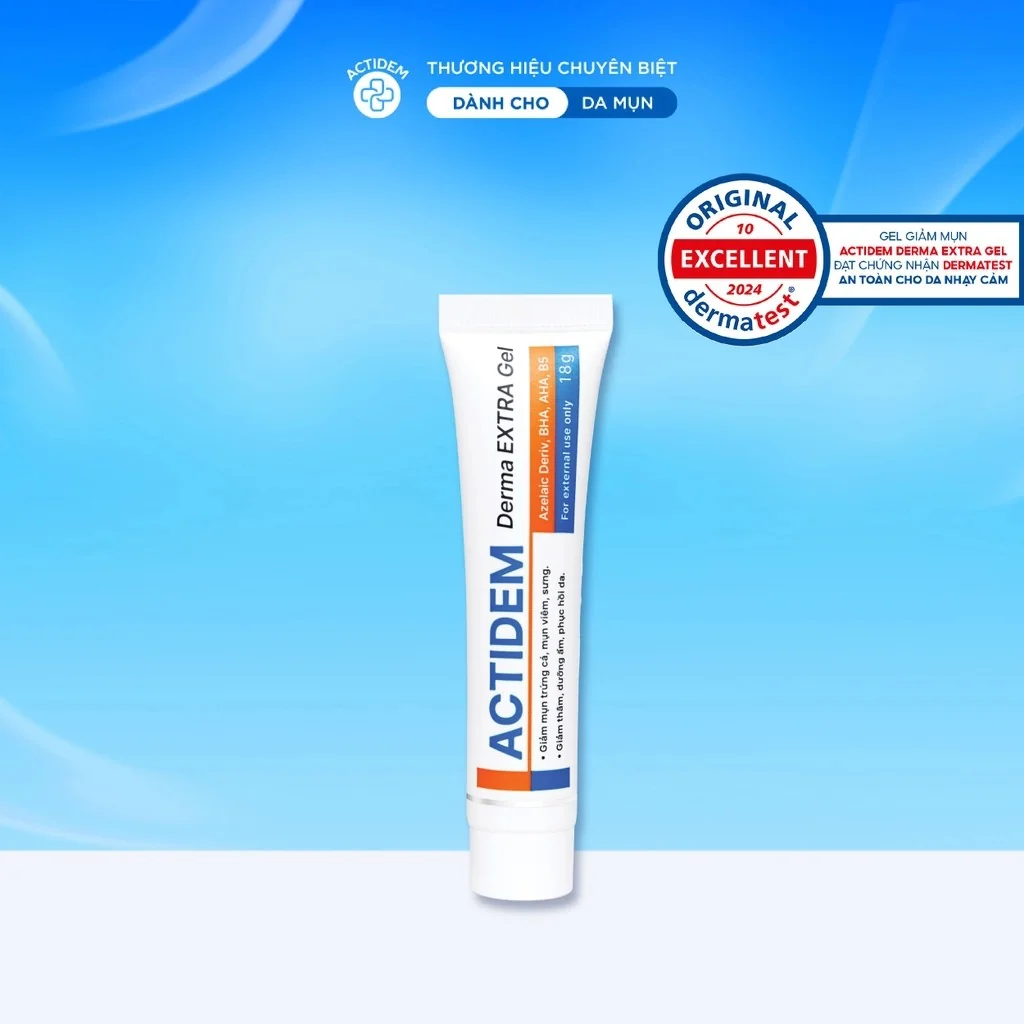 Gel giảm mụn mờ thâm Actidem Derma Extra Gel 18gram