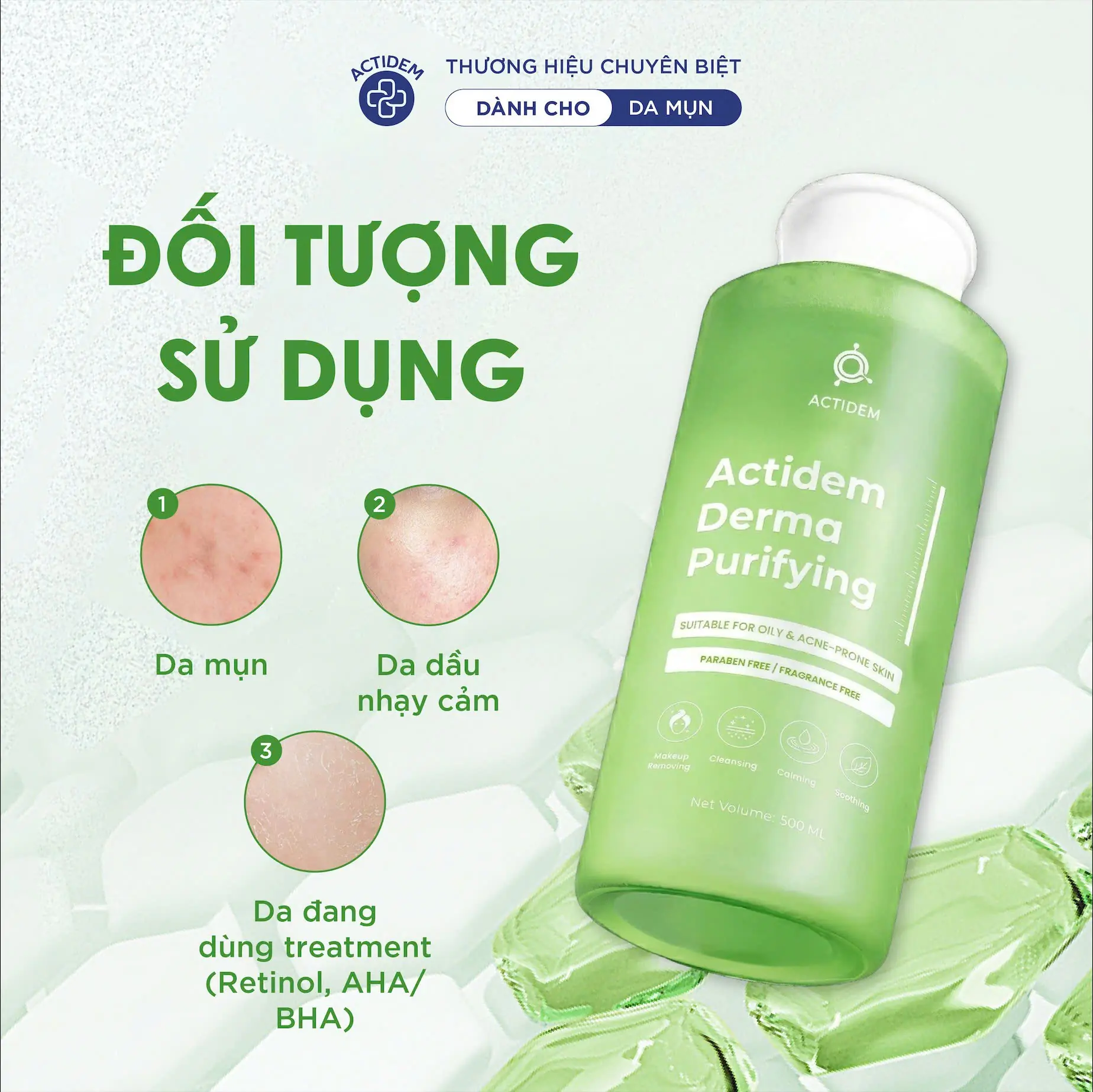 Kem dưỡng hỗ trợ làm dịu da mụn Actidem AC Clarify Cream 50g